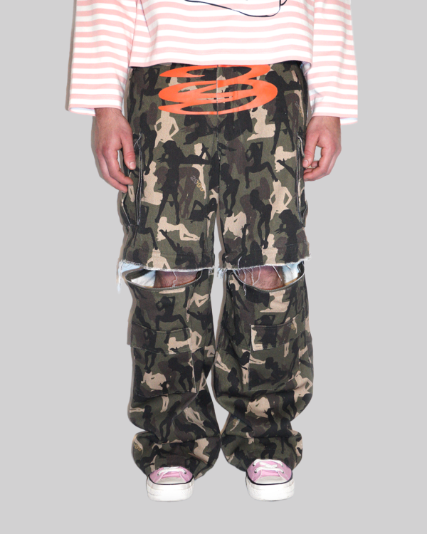 PANTALONI CARGO CON STAMPA CAMOUFLAGE