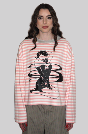 LONGSLEEVE A RIGHE CON STAMPE