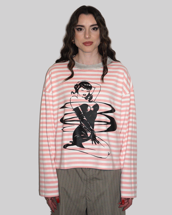 LONGSLEEVE A RIGHE CON STAMPE