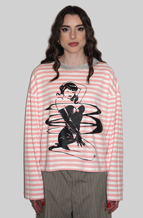 LONGSLEEVE A RIGHE CON STAMPE