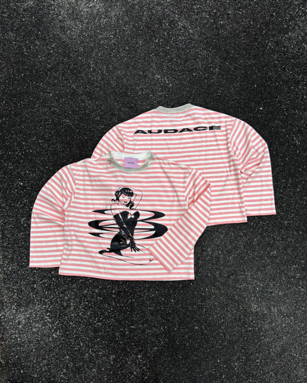 LONGSLEEVE A RIGHE CON STAMPE - immagine 2
