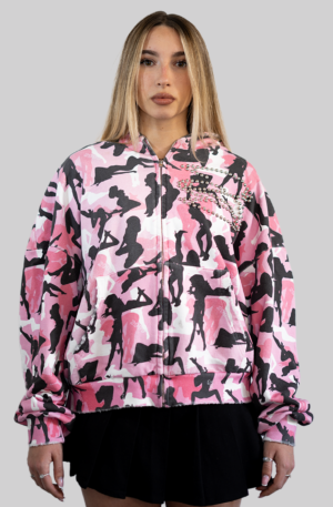 FELPA CON STAMPA CAMOUFLAGE E LOGO BORCHIATO