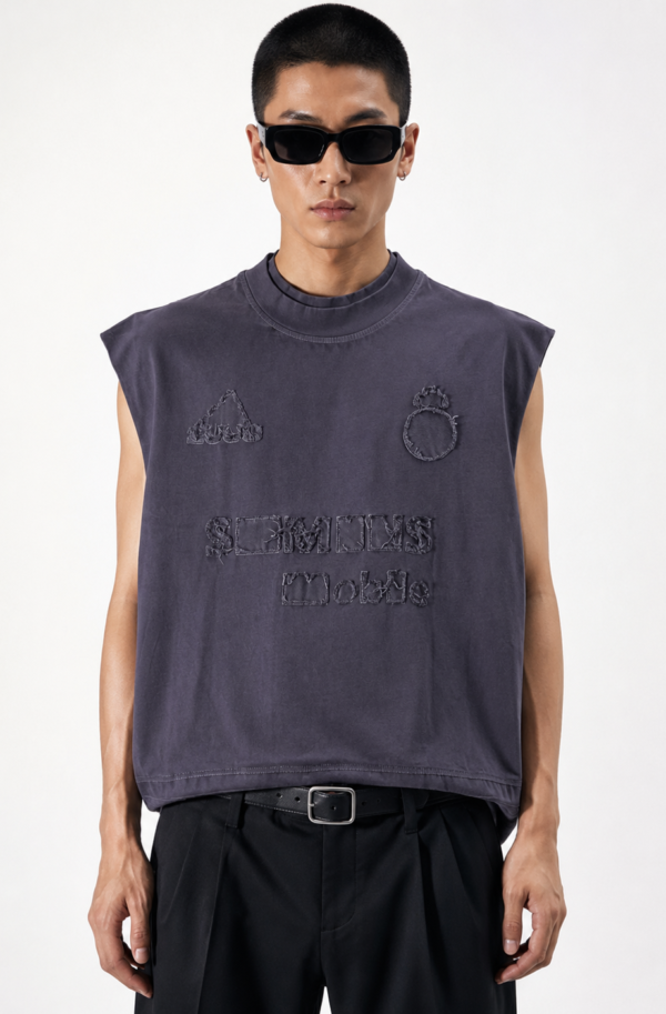 TANK TOP CON LOGHI RICAMATI